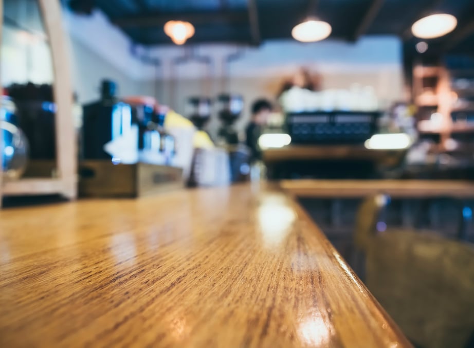 Counter Bar Table Restaurant with Bartender